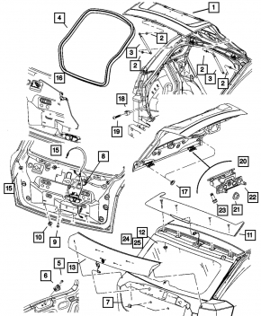 Замок двери багажника Jeep Compass 11-16