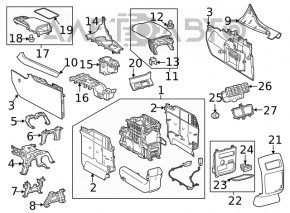 Консоль центральная подлокотник Lexus RX350 RX450h 16-19 черная
