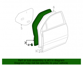 Уплотнитель двери передней левой Lexus RX300 98-03