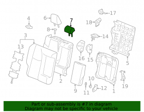 Подголовник 2 ряда центральный Toyota Rav4 19-24 ткань, черный