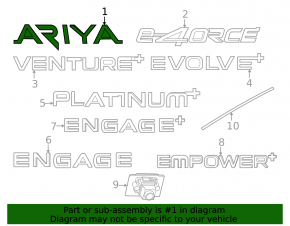 Эмблема надпись ARIYA двери багажника Nissan Ariya 23-26