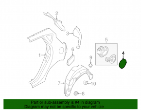 Лючок бензобака с корпусом Ford Fiesta 11-19 5d