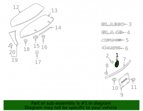 Эмблема Mercedes двери багажника Mercedes GLA 15-20