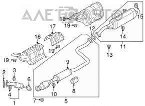 Катализатор нижний Hyundai Elantra AD 17-19 2.0 отпилен