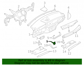Накладка передней панели левая BMW X5 F15 14-18 под дерево GLÄNZEND, царапины
