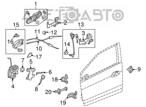 Петля двери нижняя передняя левая Honda CRV 12-16