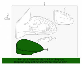 Capac oglindă dreapta pentru Toyota Corolla 14-19