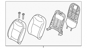 Scaun de pasager Kia Soul 14-16, fara airbag, material textil negru