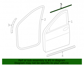 Молдинг дверь-стекло центральный передний левый  Mercedes R-class W251 06-13