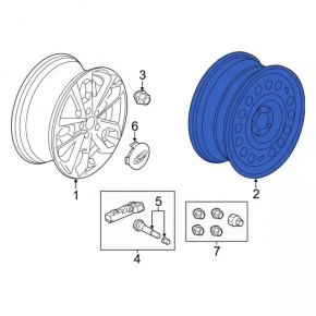 Запасное колесо докатка Ford Transit Connect MK2 13-25 R16 6.5J ET60 215/55, железка