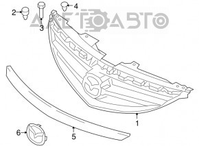 Решетка радиатора grill с обрамлением Mazda6 09-13