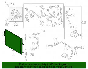 Condensator aer condiționat Land Rover Range Rover Evoque 12-18 2.0