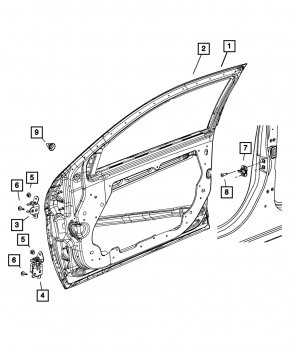 Ușa goală din față dreapta Chrysler 200 11-14