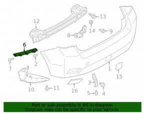 Крепление заднего бампера левое верхнее Subaru Impreza 5d 17-23