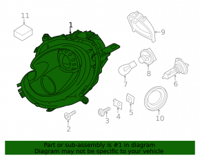 Фара передняя левая Mini Cooper Countryman R60 10-16 галоген, желтый поворотник