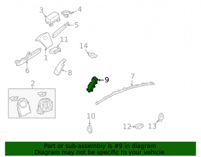 Подушка безопасности airbag заднего правого сиденья Toyota Camry v50 12-14 usa ткань серая, под химчистку