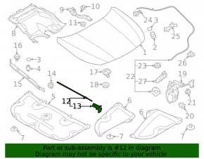 Опора упор капота Subaru Outback 20-23