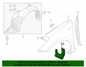 Брызговик передний правый Kia Forte 4d 14-18