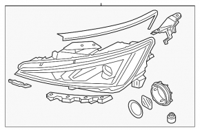 Фара передняя левая в сборе Hyundai Elantra AD 19-20 USA LED