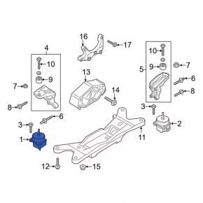 Подушка двигателя правая Ford Mustang mk6 15-21 2.3T