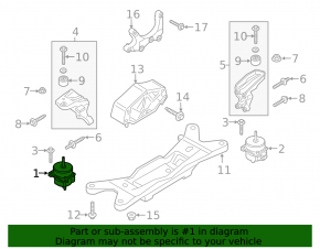 Подушка двигателя правая Ford Mustang mk6 15-21 2.3T
