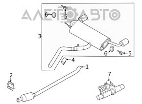 Глушитель задняя часть с бочкой Ford Escape MK4 20-26 hybrid FWD