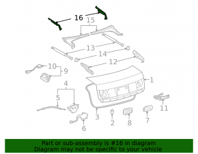 Накладка петли багажника правая Lexus GS300 GS350 GS430 GS450h 06-11 верхняя часть