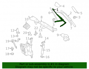 Поводок дворника правый Mercedes X164 GL W164 ML