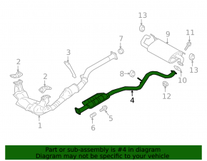 Выпускная трасса средняя часть Subaru Impreza 5d 17-23 GK