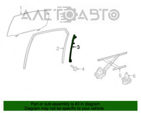 Направляющая стекла двери задней левой Lexus RX350 RX450h 16-22