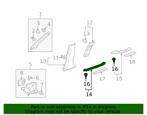 Накладка порога передняя левая внутренняя Acura MDX 07-09 черн