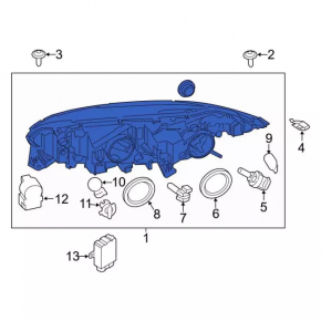 Фара передняя левая Ford Transit Connect MK2 13-25