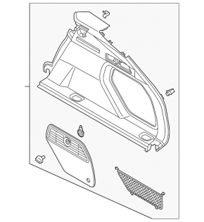 Ornamente arc spate dreapta Audi E-Tron 19-20 negru fără buzunar, Quattro