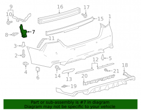 Крепление заднего бампера нижнее правое Toyota Camry v70 18-24