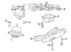 Подушка двигателя правая Dodge Challenger 09-23 3.6