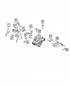 Подушка двигателя левая Jeep Grand Cherokee WL 22-26 PHEV