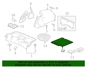 Пол багажника Honda Civic X FC 19-21 4d ткань, черная