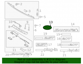 Эмблема двери багажника Hyundai Santa FE 21-23
