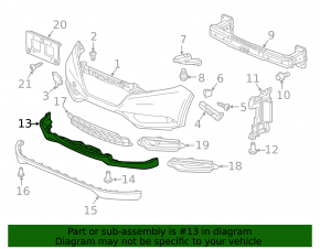 Губа переднего бампера Honda HR-V 19-22