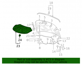 Изоляция капота VW CC 13-17 рест