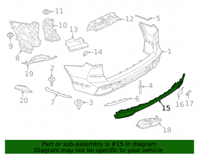 Накладка заднего бампера центральная BMW X7 G07 19-22 без фаркопа, M-Sport