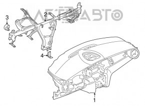 Торпедо передняя панель без AIRBAG Mini Cooper F56 3d 14-21 черн под большой монитор
