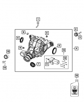 Cutie de viteze diferențial spate Jeep Grand Cherokee WL 22-26 4xe