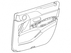 Ornamente ușă față stânga Mercedes W167 GLE 350 450 20-23 piele bej, Burmester, cu inserție din lemn