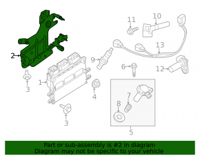 Кронштейн ECU компьютер двигателя Lincoln MKZ 13-16 3.7