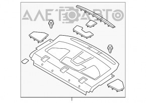 Полка задняя Ford Fusion mk5 17-20 тип 2 черная, потертости, под чистку