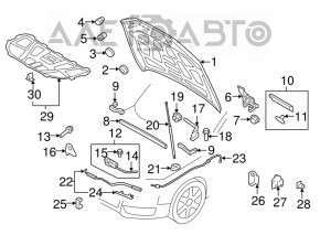 Отбойник капота левый Audi E-Tron 19-23
