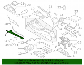 Накладка центральной консоли верхняя правая Audi A4 B9 17-25 серая
