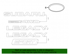 Эмблема крышки багажника Subaru Impreza 17-21 GK значок
