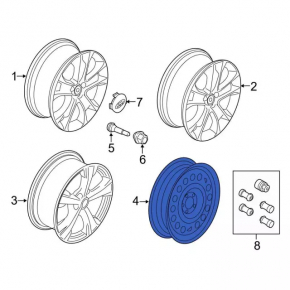 Запасное колесо докатка Lincoln MKC 15-19 R17 165/70